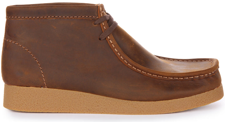 Clarks Originals Wallabee Evo Scarpe allacciate in pelle cerata da uomo in cera d'api