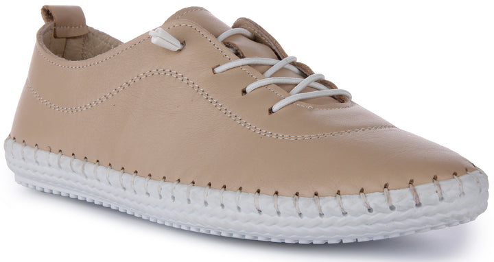 JUSTINREESS Lexi Chaussures de travail en cuir pour femmes en beige