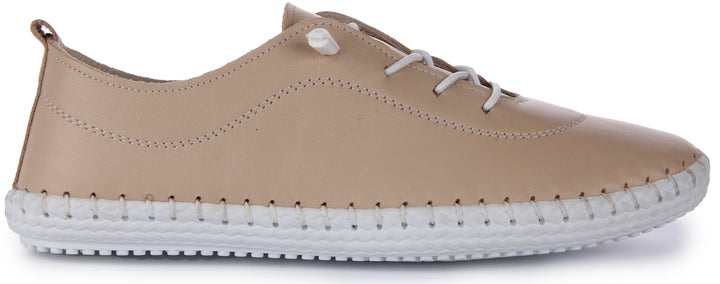 JUSTINREESS Lexi Chaussures de travail en cuir pour femmes en beige