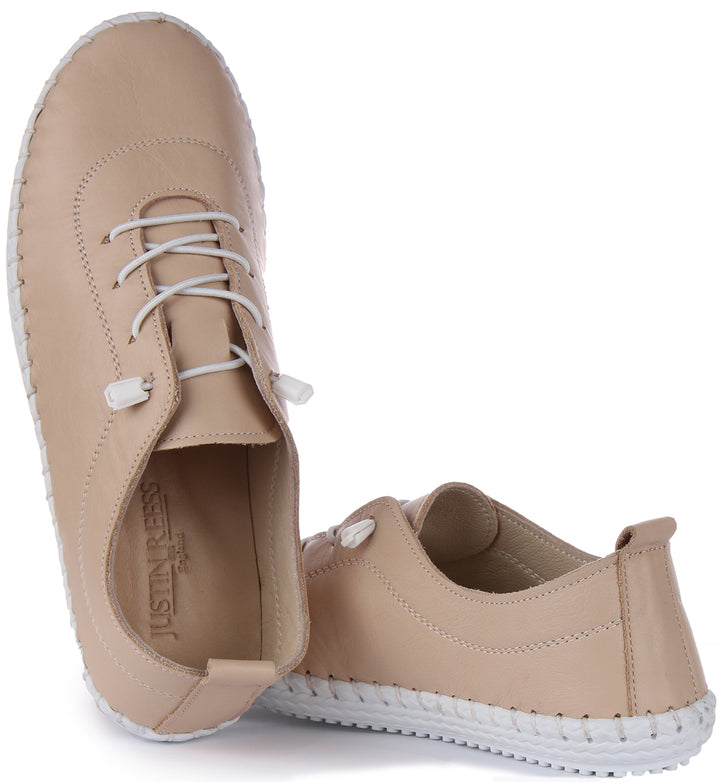 JUSTINREESS Lexi Chaussures de travail en cuir pour femmes en beige