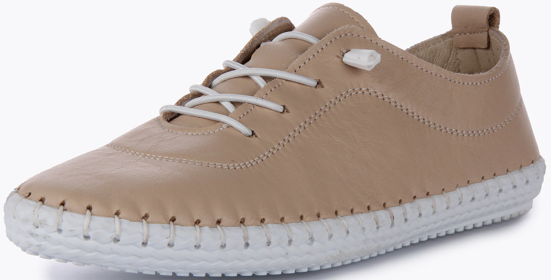 JUSTINREESS Lexi Chaussures de travail en cuir pour femmes en beige