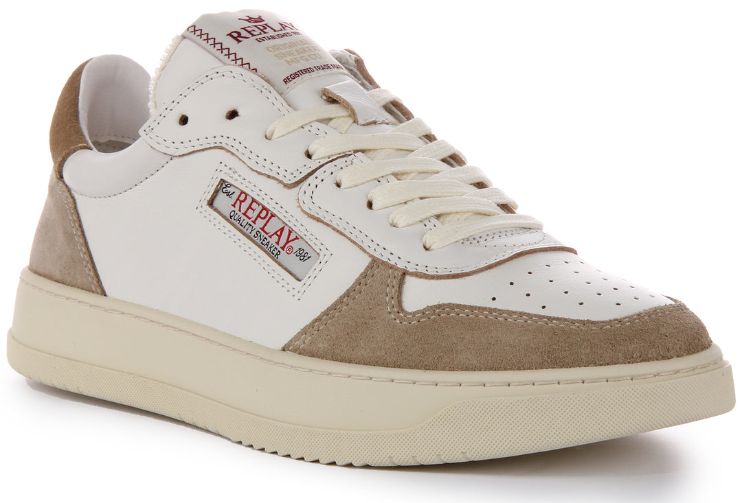 Replay Reload Wildleder in Beige für Herren Schnür-Retro-Sneaker