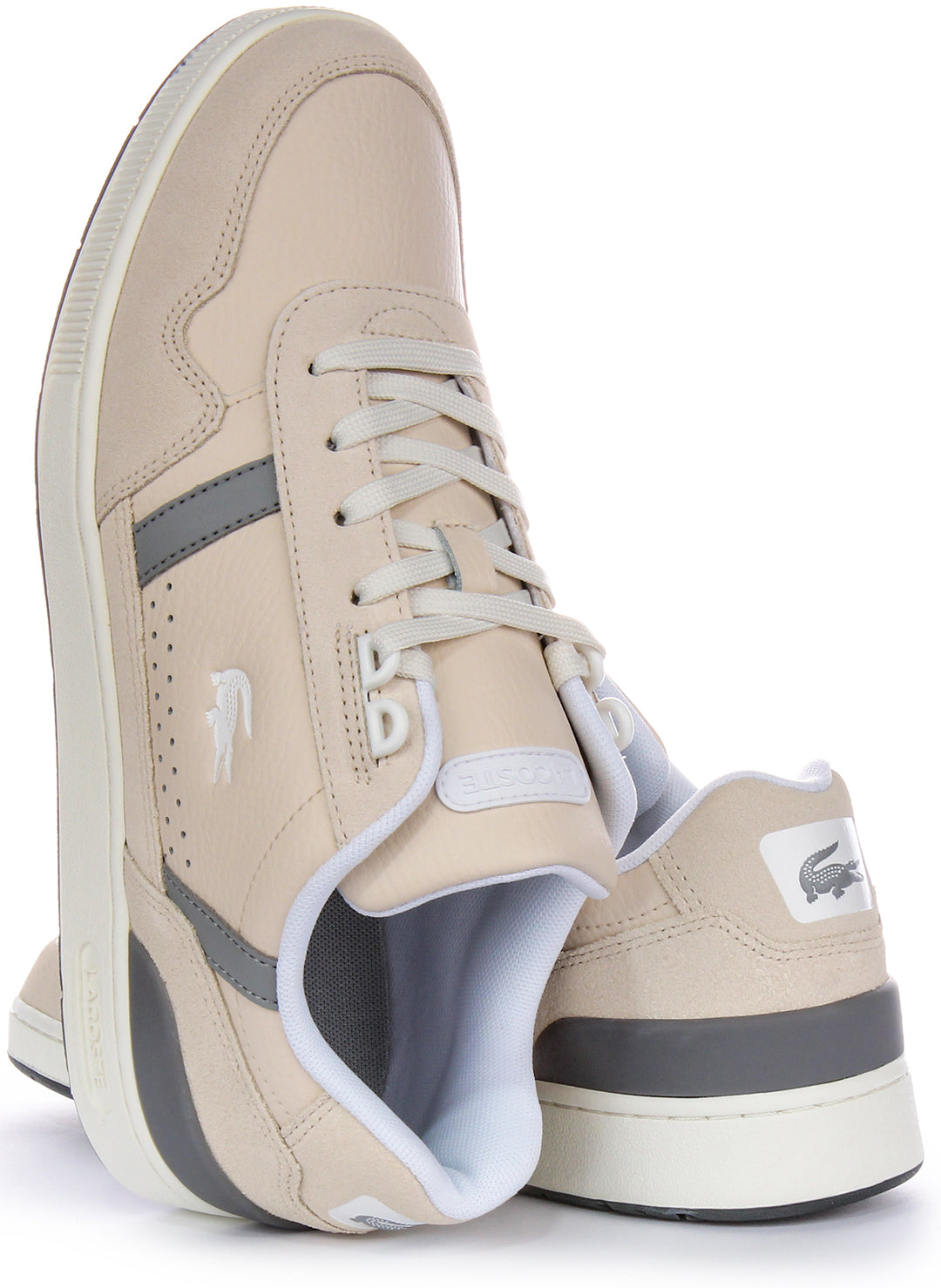 Lacoste T-Clip Trainers In Beige For Men - Main Image