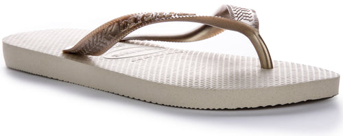 Havaianas Top Tiras Sense Chic Upgrade Rubber Sandalen in Beige mit erdigen Tönen für Damen