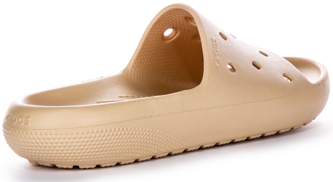 Sandales en caoutchouc profond Crocs Classic Slide 2 Bold Shitake Fit Feel en beige