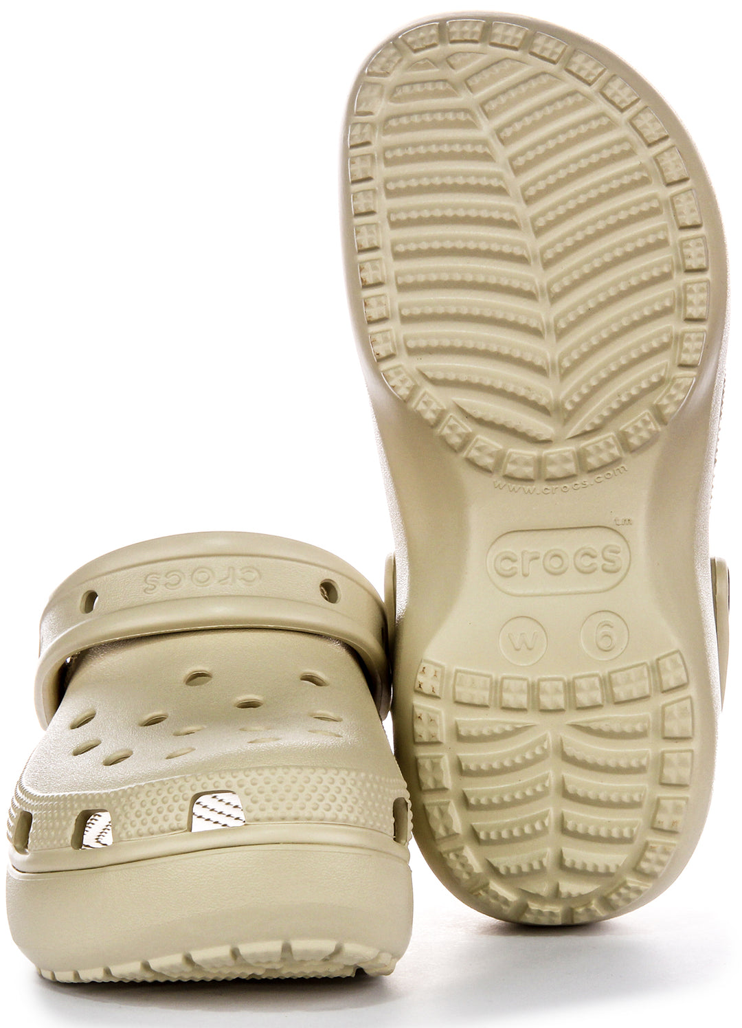 Crocs Classic Sabots en Caoutchouc Plateforme En Beige