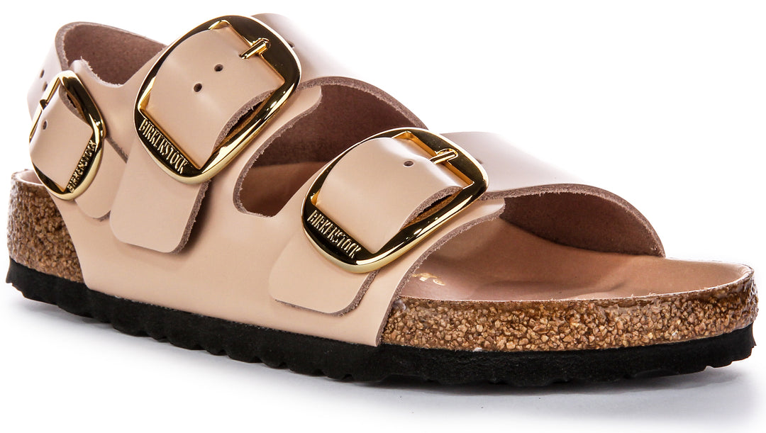 Birkenstock Milano Big Buck Elegant Pin Sandalias de cuero en color beige