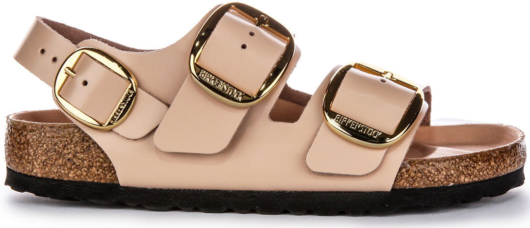 Birkenstock Milano Big Buck Elegant Pin Sandalias de cuero en color beige