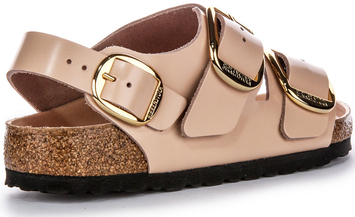 Birkenstock Milano Big Buck Elegant Pin Sandalias de cuero en color beige