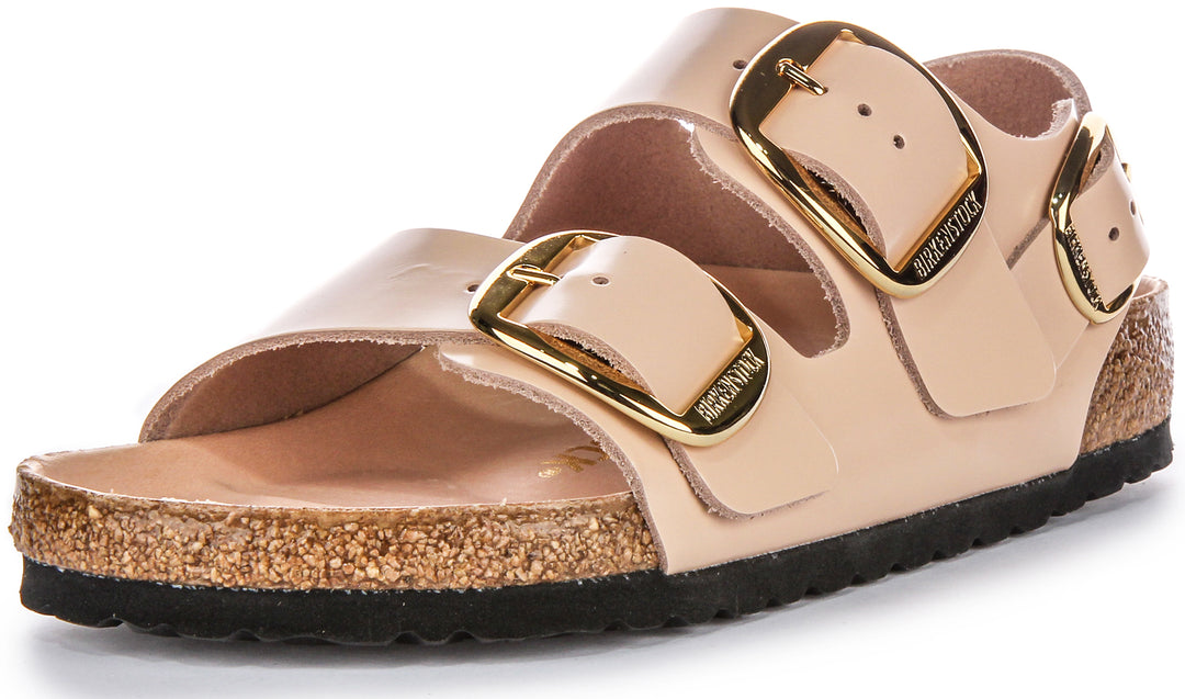 Birkenstock Milano Big Buck Elegant Pin Sandalias de cuero en color beige