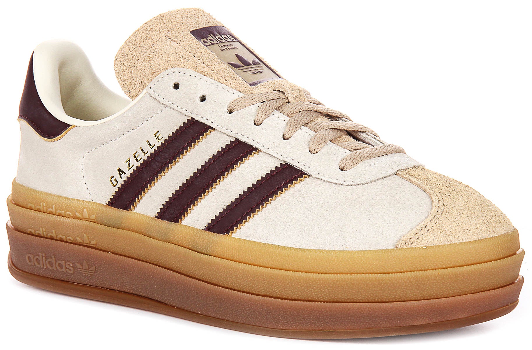 Adidas Gazelle Bold W In Beige For Women | Suede Gum Platform