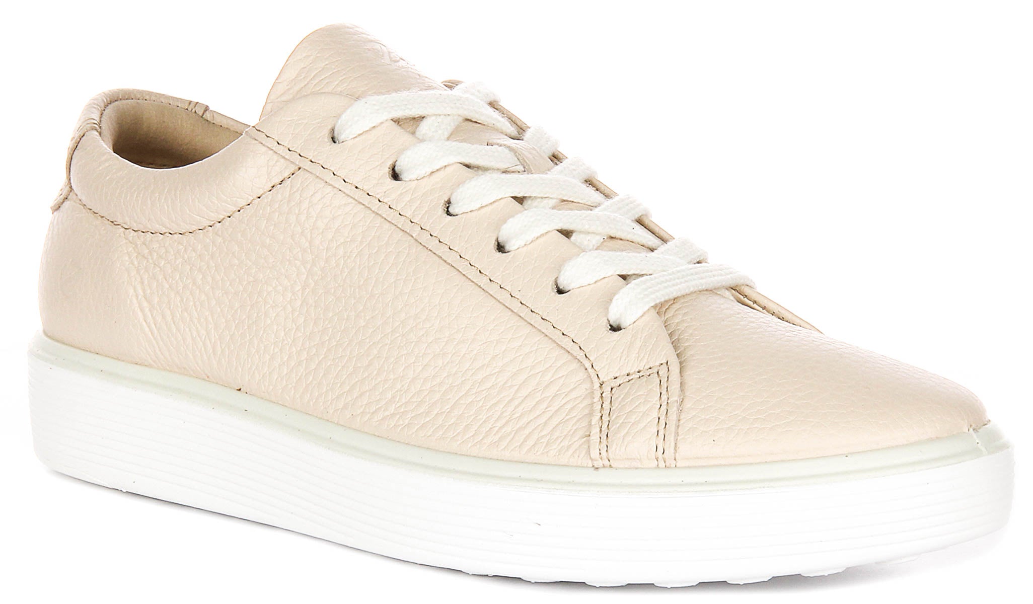 Ecco Soft 60 W In Beige For Women | Low Profile Leather Walking