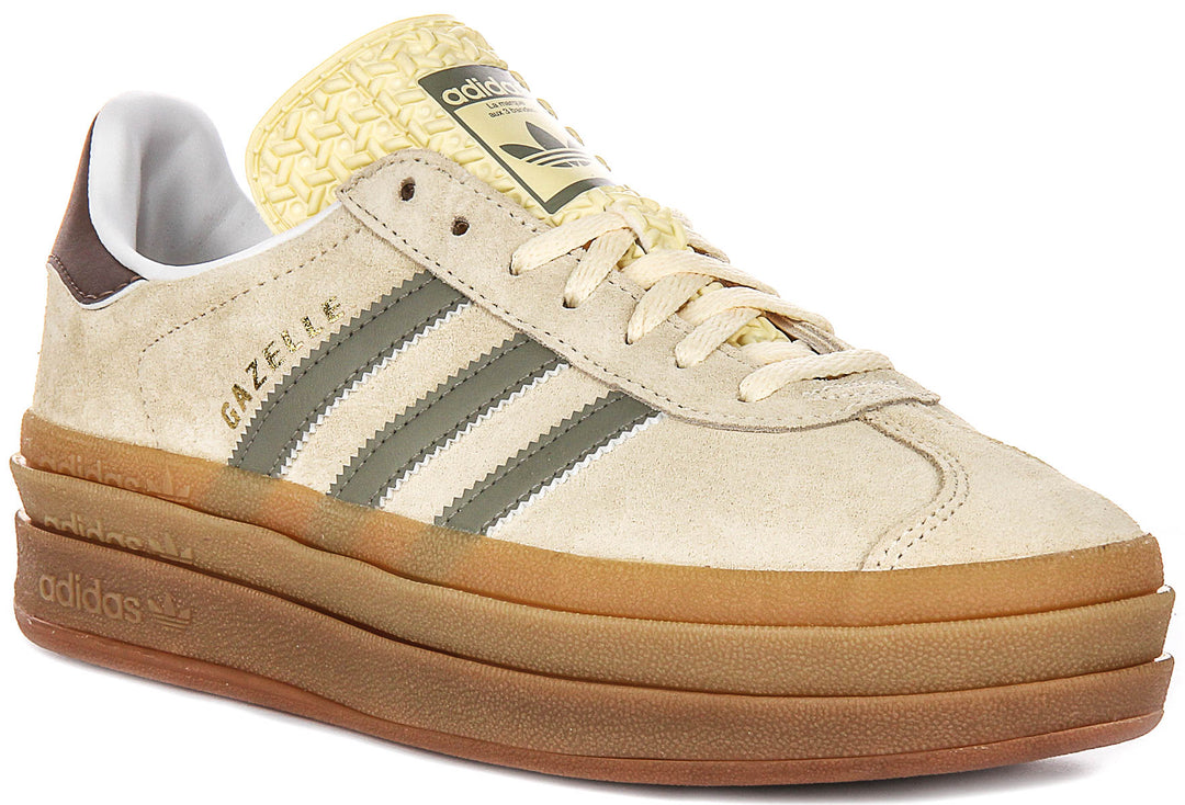Adidas Gazelle Bold W In Beige For Women Suede Platform Trainers