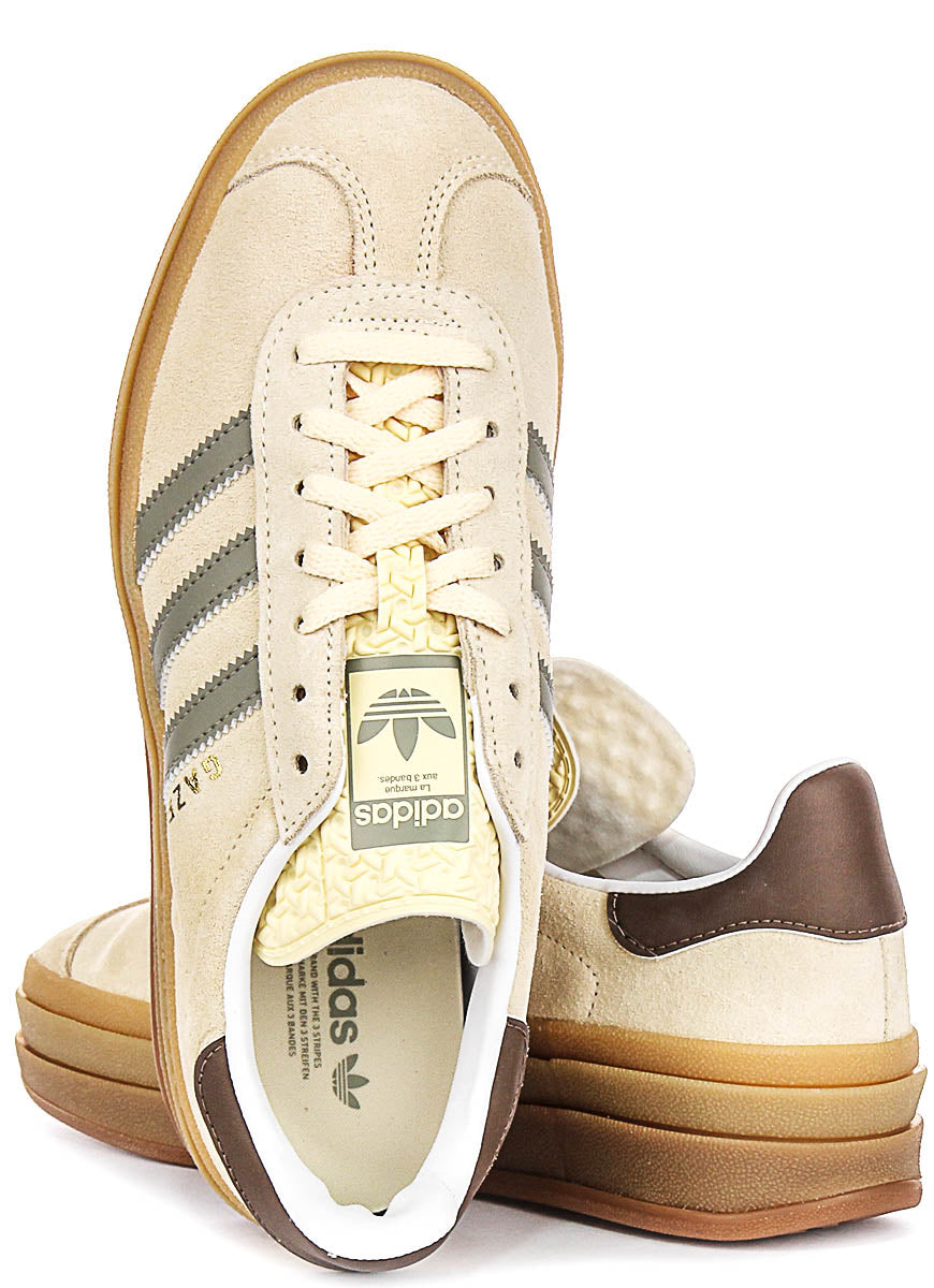 adidas Gazelle Bold W, Warm Vanilla / Silver Pebble / Earth Strata adidas Gazelle Bold W, Warm Vanilla / Silver Pebble / Earth Strata