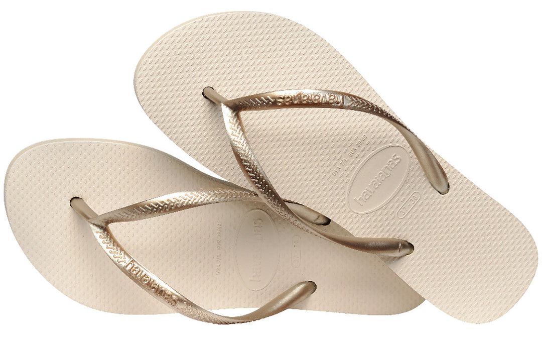 Havaianas Slim Flatform In Beige Gold