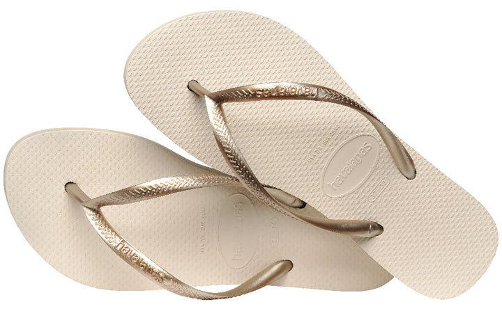 Havaianas Slim Flatform In Beige Gold