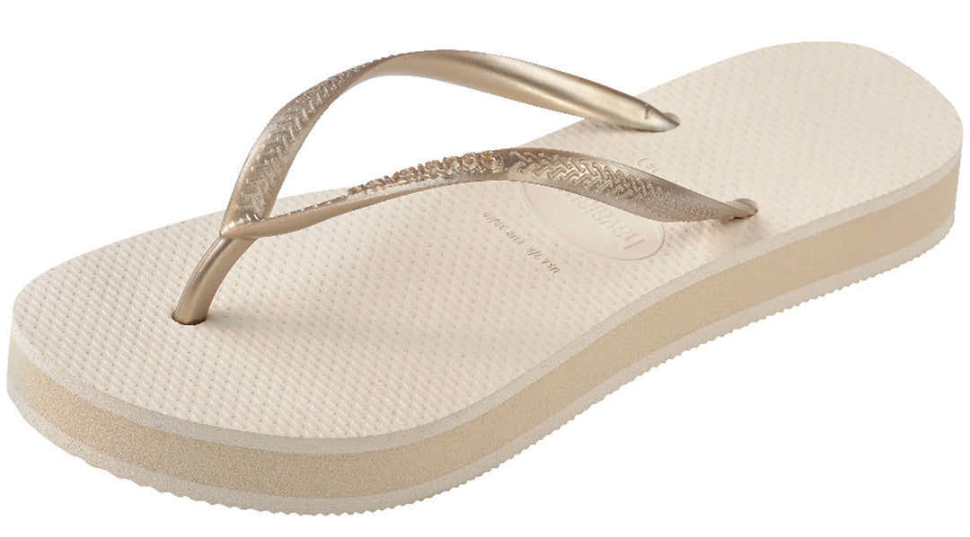 Havaianas Slim Flatform In Beige Gold