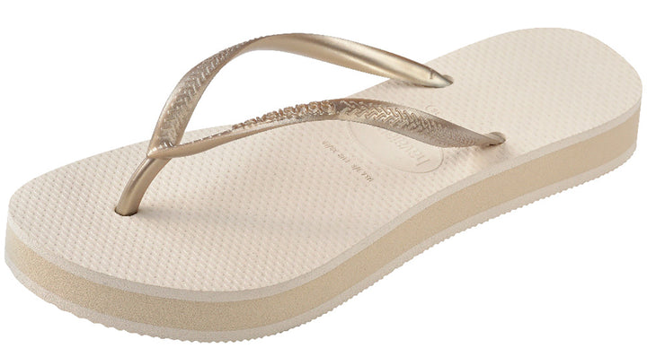 Havaianas Slim Flatform In Beige Gold