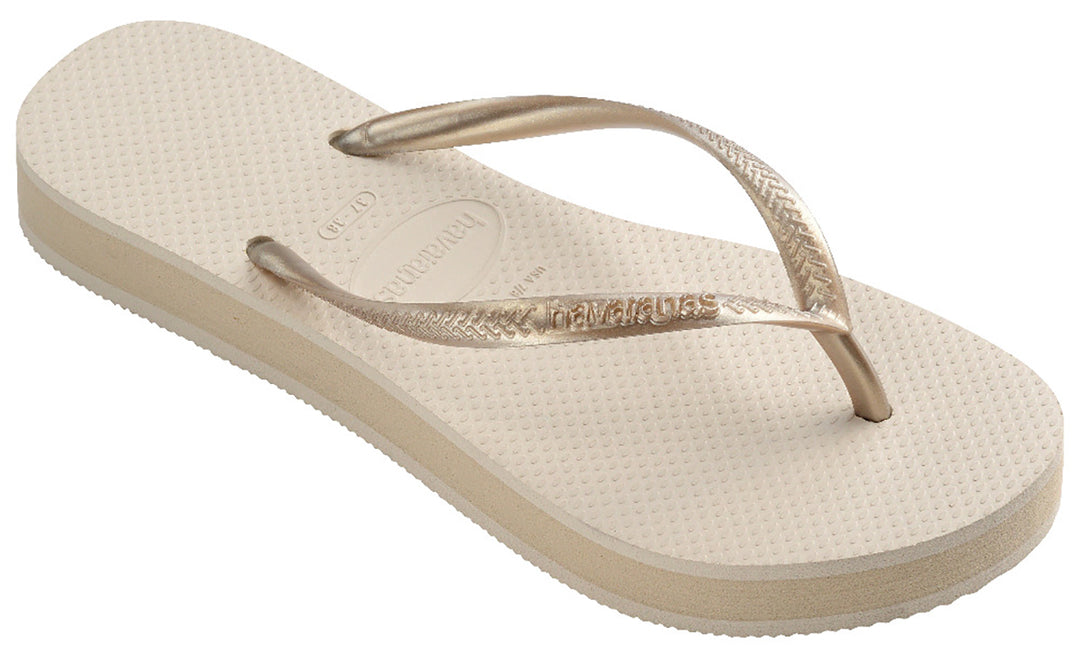 Havaianas Slim Flatform In Beige Gold