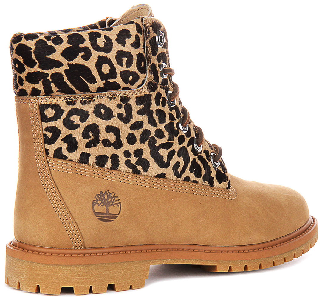 Timberland 6 inch A5M5N In Wheat Leopard For Women
