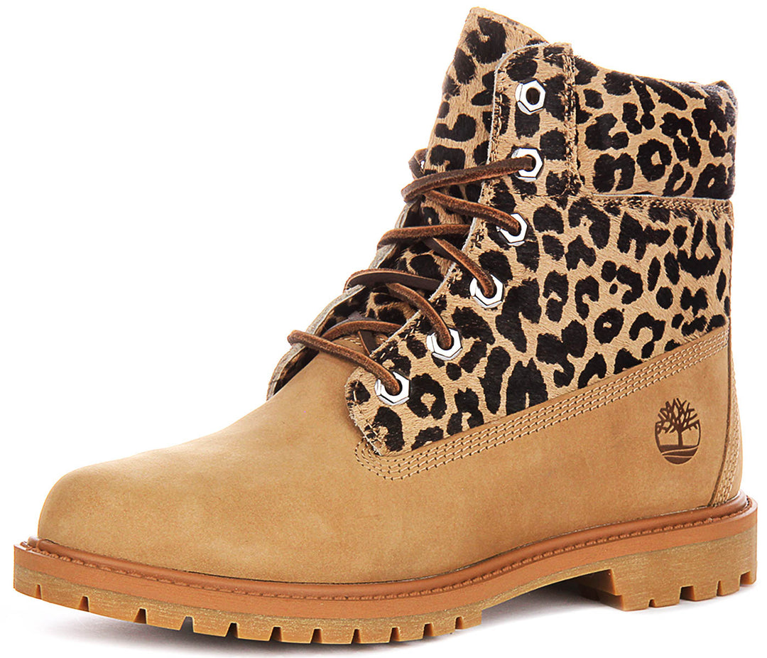 Timberland 6 inch A5M5N In Wheat Leopard For Women