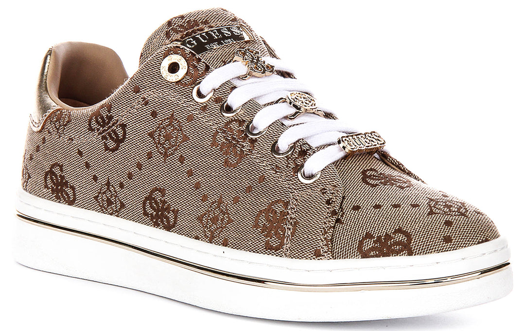 Guess STASEY3 Sneakers In Beige Brown For Women