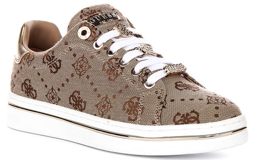 Guess STASEY3 Sneakers In Beige Brown For Women