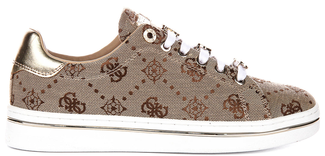 Guess STASEY3 Sneakers In Beige Brown For Women