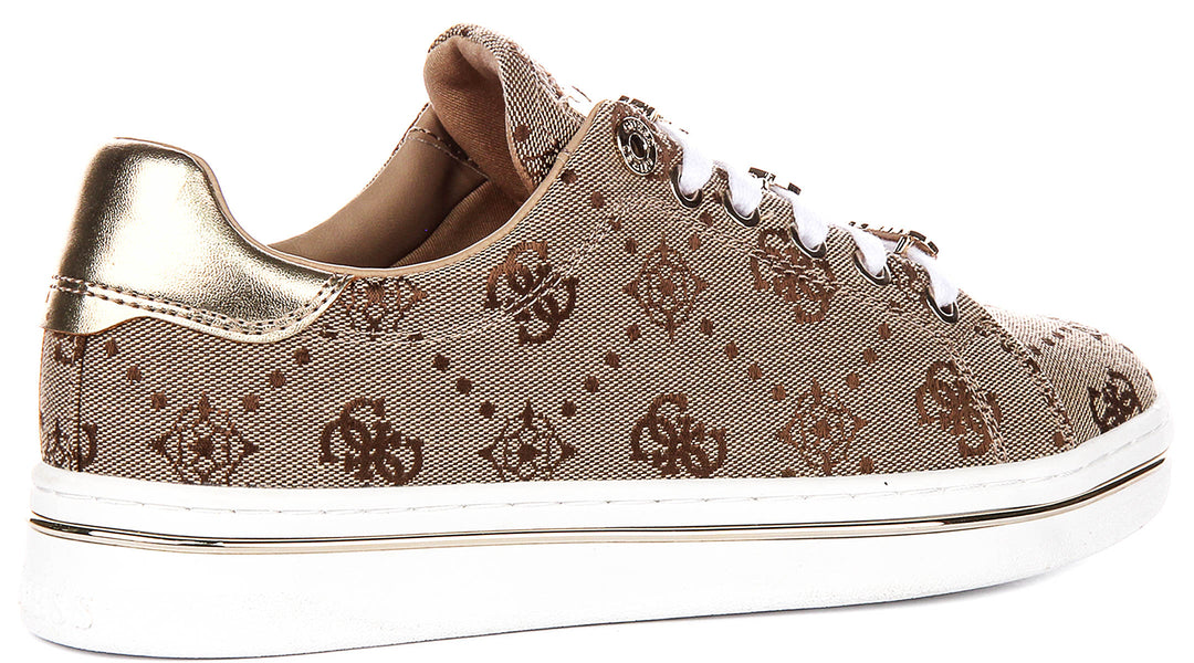 Guess STASEY3 Sneakers In Beige Brown For Women