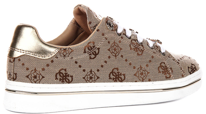 Guess STASEY3 Sneakers In Beige Brown For Women