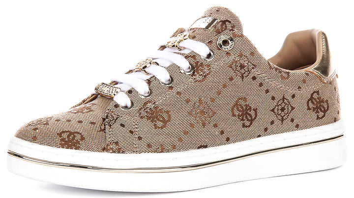 Guess STASEY3 Sneakers In Beige Brown For Women