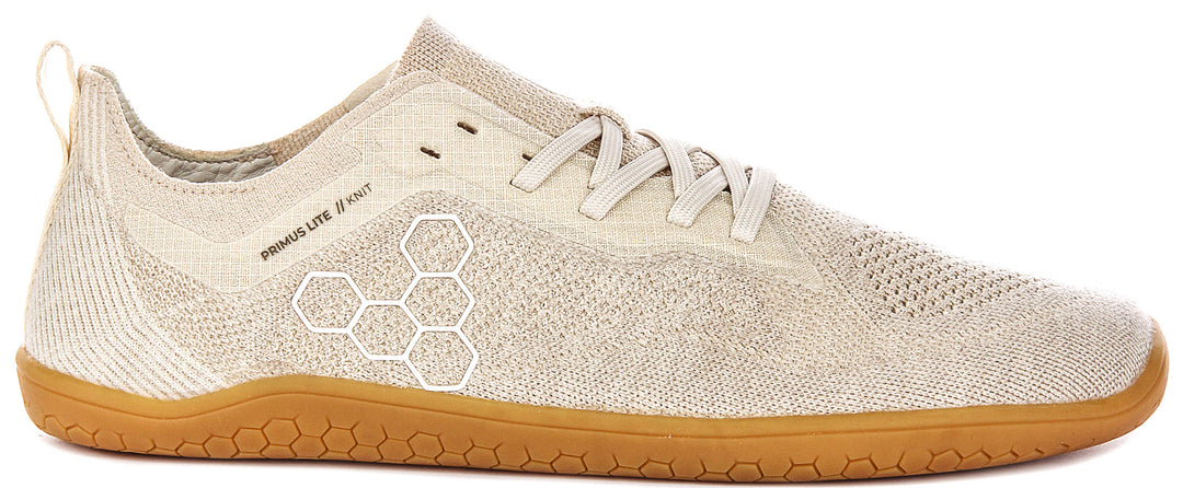 Vivobarefoot Primus Lite Knit In Beige For Men