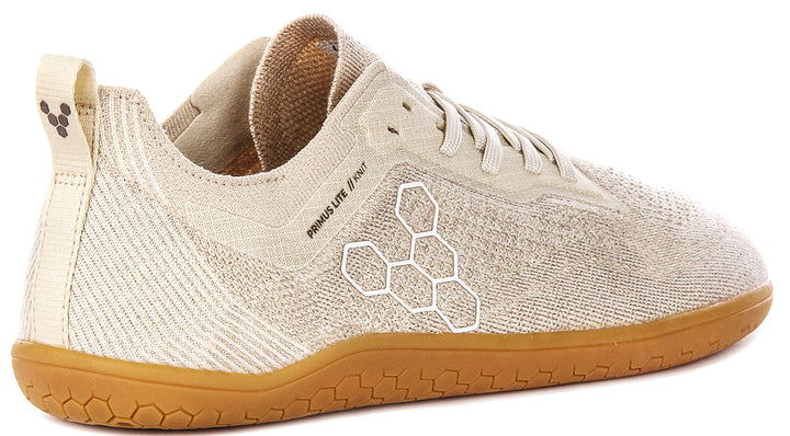 Vivobarefoot Primus Lite Knit In Beige For Men