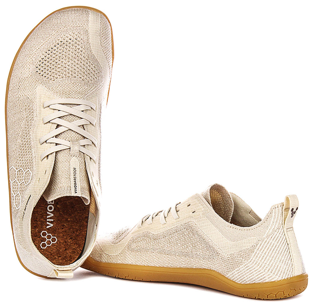 Vivobarefoot Primus Lite Knit In Beige For Men