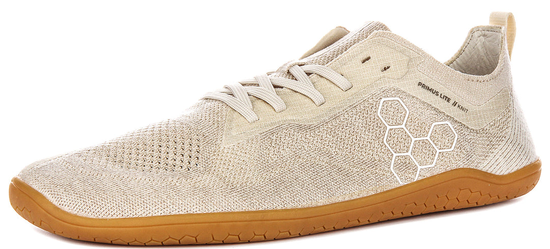 Vivobarefoot Primus Lite Knit In Beige For Men