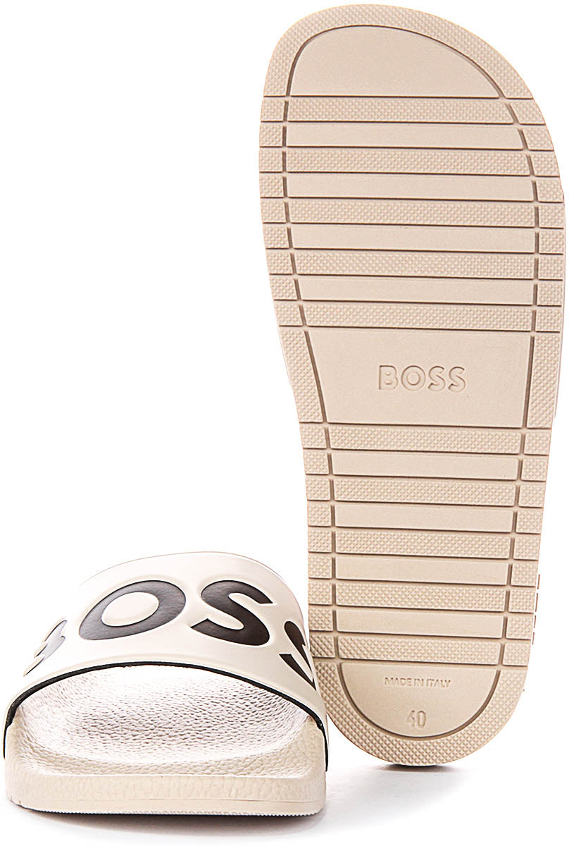 Boss Aryeh Slide In Beige Black For Men
