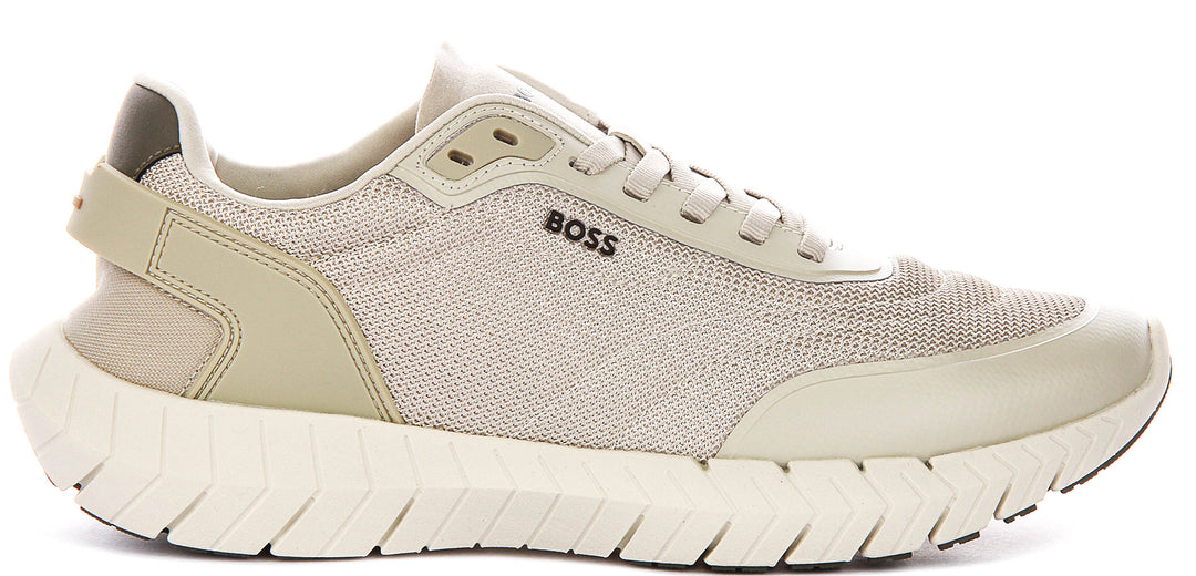 Boss Motion Runner In Beige For Men