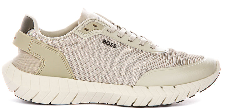 Boss Motion Runner In Beige For Men