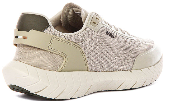 Boss Motion Runner In Beige For Men