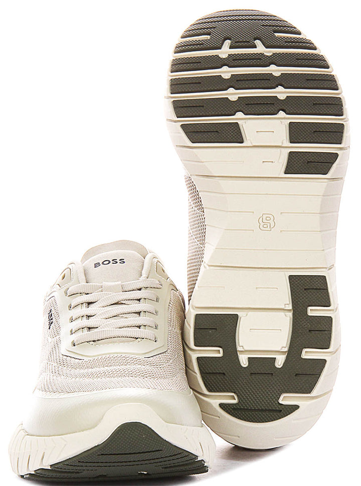 Boss Motion Runner In Beige For Men
