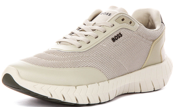 Boss Motion Runner In Beige For Men