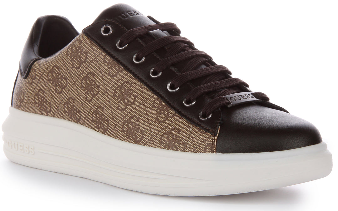 Guess Men Shoes Brown Guess Men's WINNO Brown Casual Sneakers