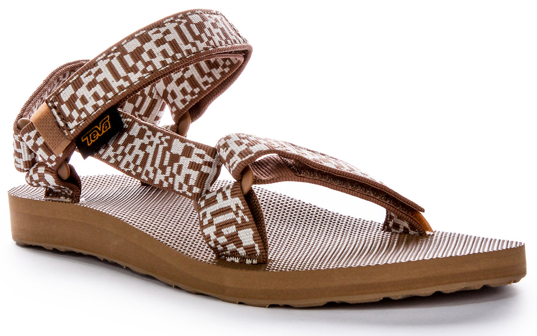 Teva Orig Universal Back Strap Prism Iconic Summer Sandalias veganas para mujer en beige marrón