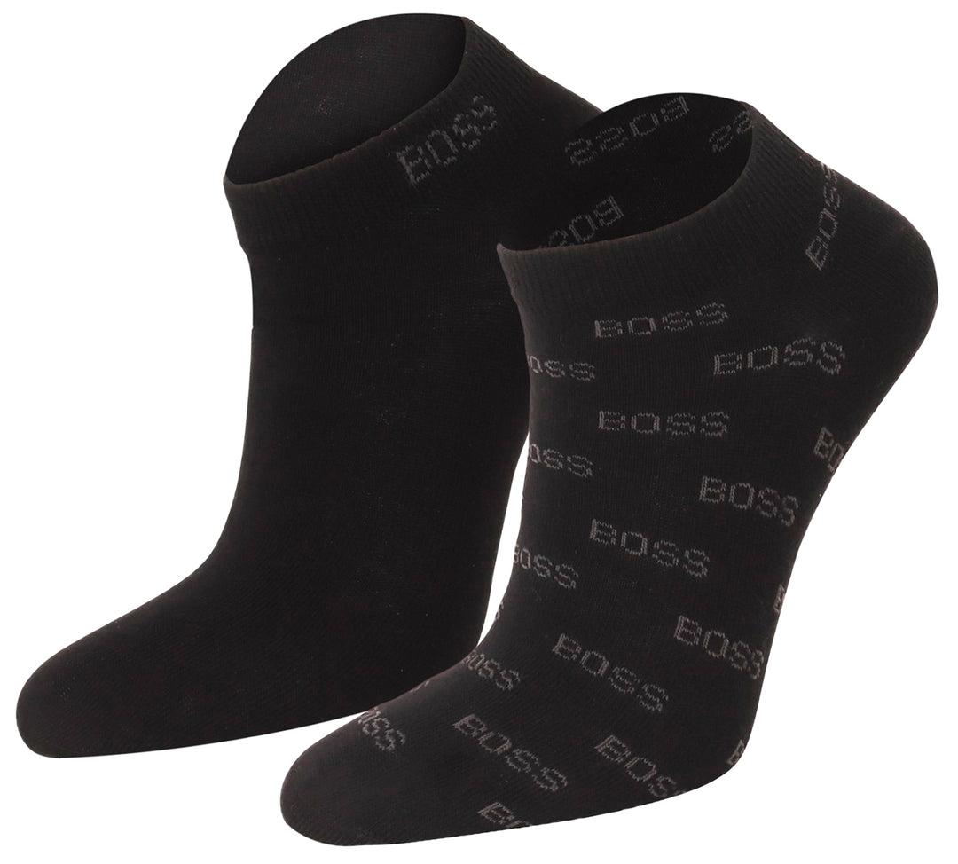 Boss As Allover Lot de 2 chaussettes d'affaires pour hommes en noir