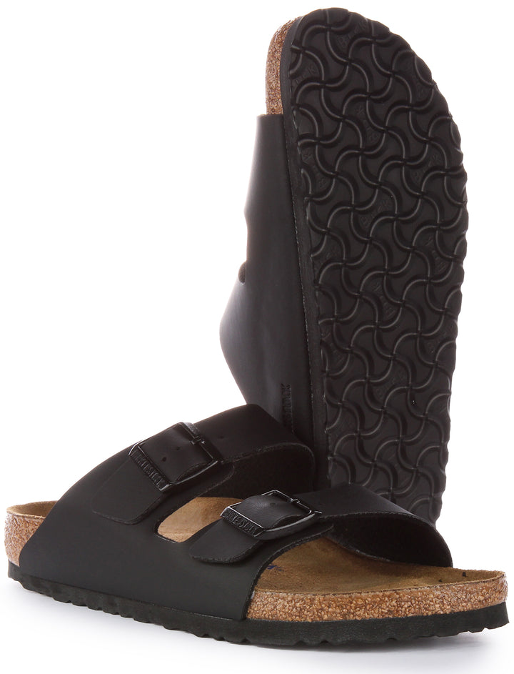 Birkenstock Arizona Doppelter Riemen Birko Flor Sandale Schwarz