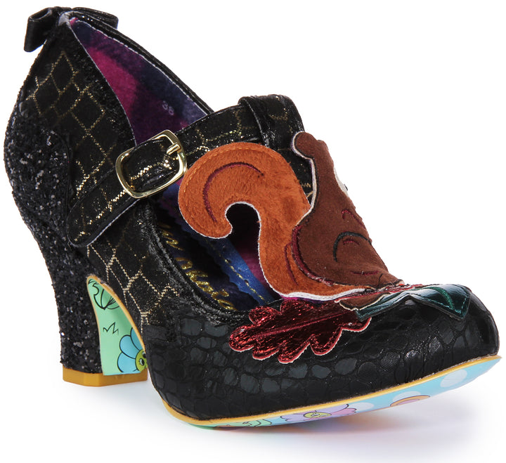 Irregular Choice Feel g Foxy Frauen Mitte Absatz Schuhe Schwarz