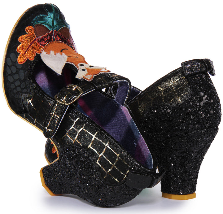 Irregular Choice Feel g Foxy Frauen Mitte Absatz Schuhe Schwarz