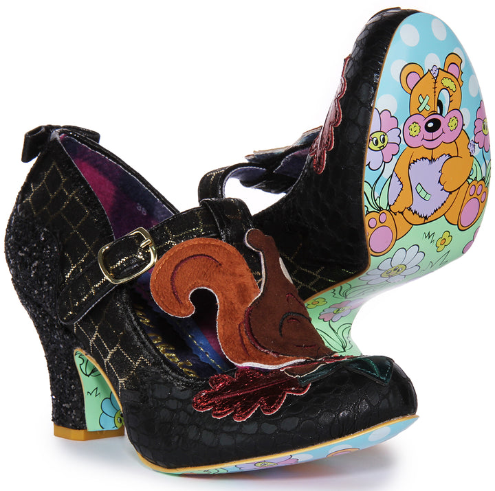 Irregular Choice Feel g Foxy Frauen Mitte Absatz Schuhe Schwarz