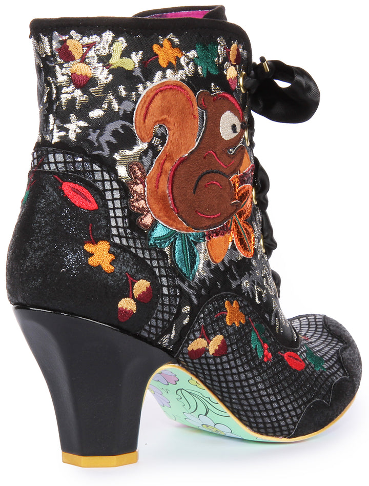 Irregular Choice Squirrel Away Frauen Mitte Absatz Schuhe Schwarz