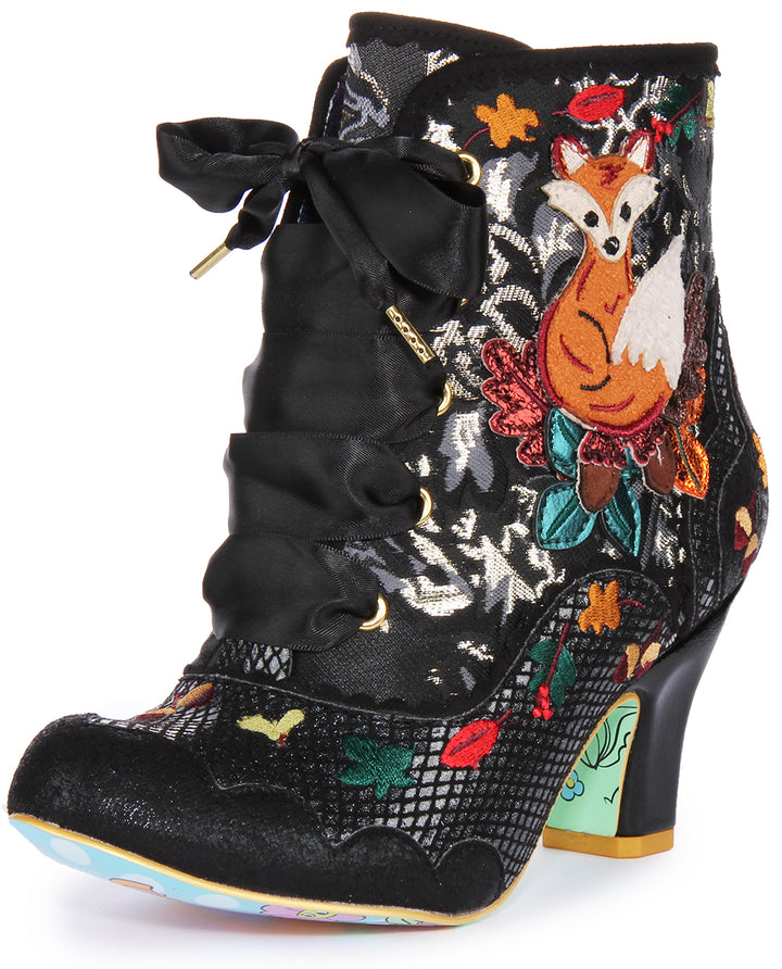 Irregular Choice Squirrel Away Zapatos de tacón medio para mujer en negro